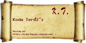 Koda Teréz névjegykártya